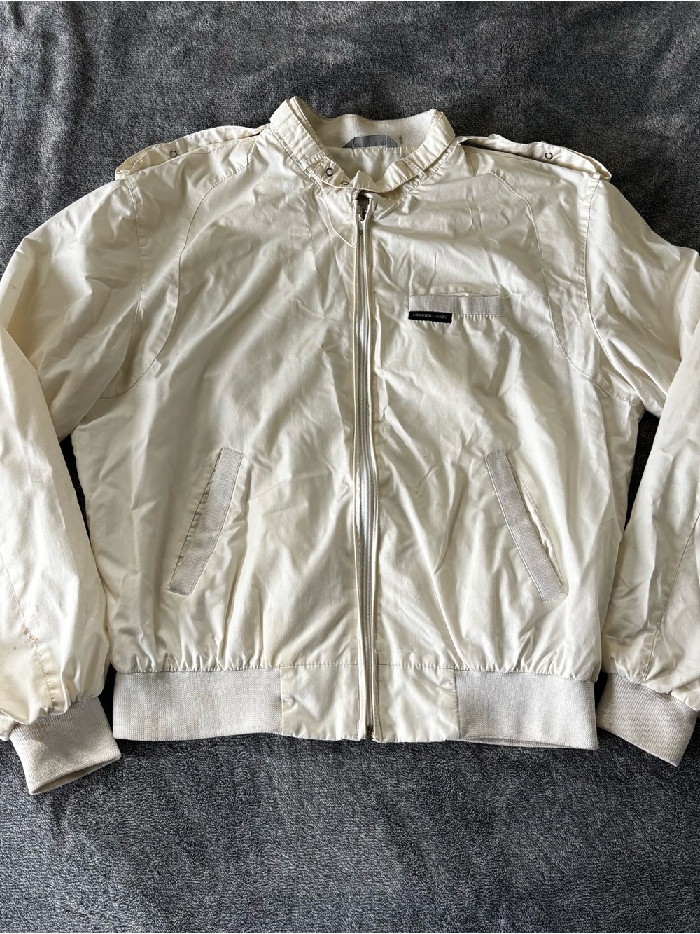 Members Only Cream Lightweight Bomber Jacket Large 42